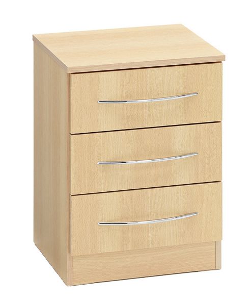 Image of Ideal Furniture Alaska 3 Drawer Bedside Table