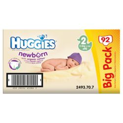 Huggies Newborn Size 2 Value Box 88 Nappies