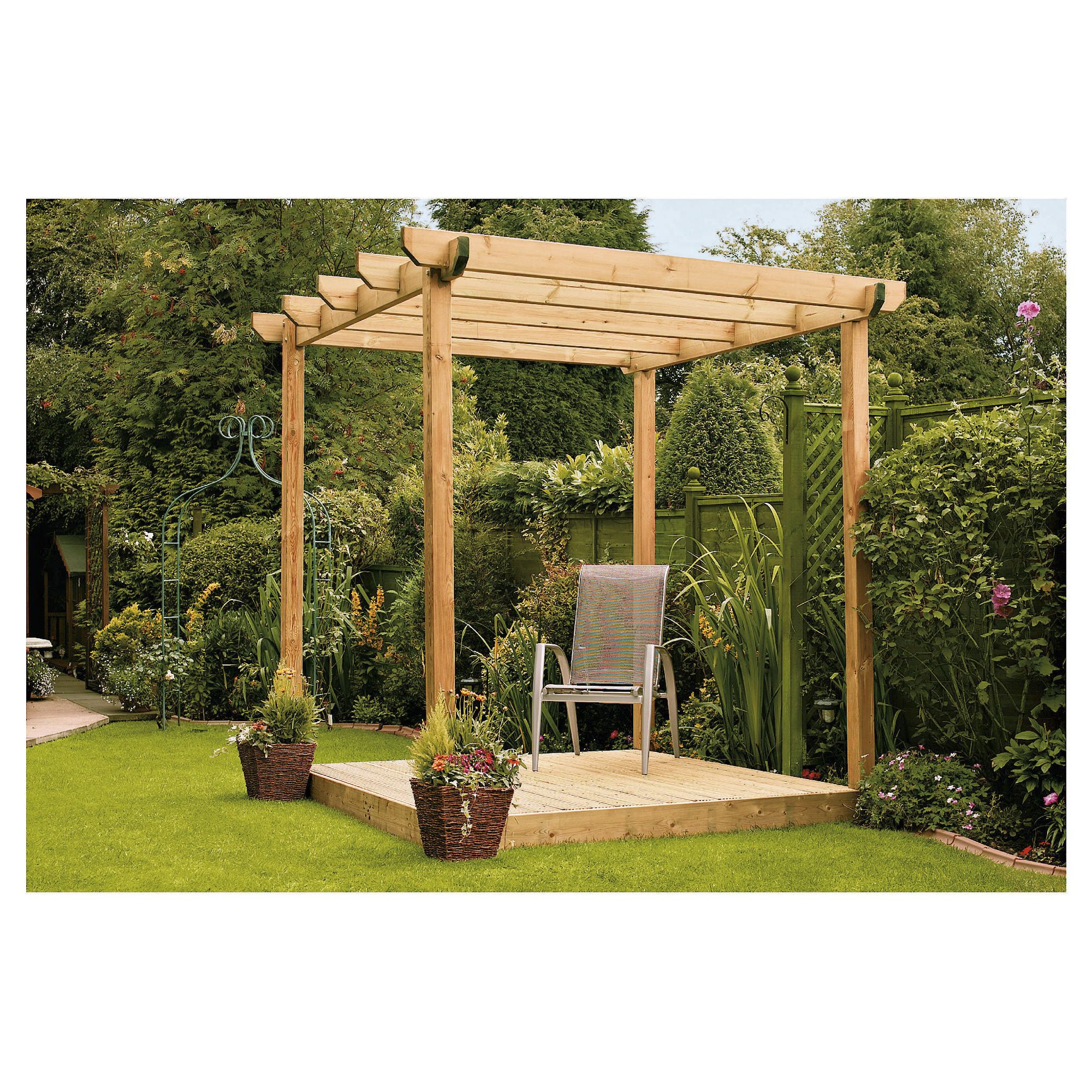 Finnlife Single Deck with Pergola at Tesco Direct