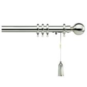 Swish Polaris 32mm Aluminium One-Corded Pole, Brushed Silver Effect 250cm