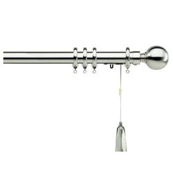 Swish Polaris 32mm Aluminium One-Corded Pole, Brushed Silver Effect 250cm