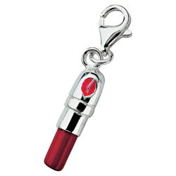 Sterling Silver Red Lipstick Charm