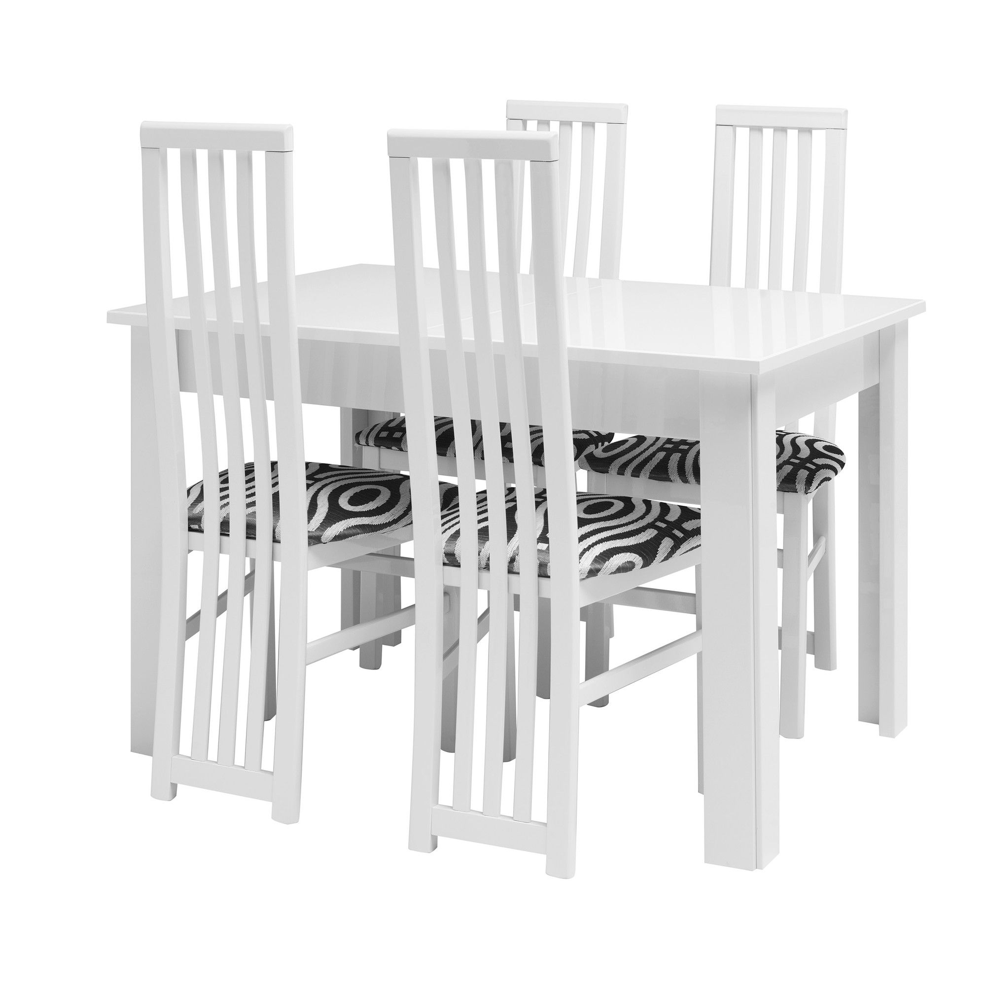 Caxton Manhattan Table with 6 Dining Chairs in White Gloss at Tesco Direct