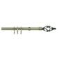 16-19mm Extendable Metal Curtain Pole Twisted Cage Finial, Antique Brass 120-210cm