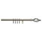 16-19Mm Extendable Metal Curtain Pole Twisted Cage Finial, Antique Brass 180-330Cm
