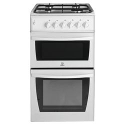 Indesit KD3G2SWIR White Twin Cavity Gas Cooker