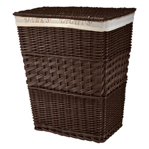 Image of Darks & Lights Willow Laundry Basket, Chocolate