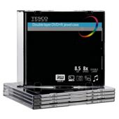 Tesco DVD+R Double Layer Disc jewel case  - pack of 5