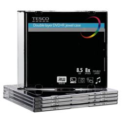 Tesco DVD+R Double Layer Disc jewel case  - pack of 5