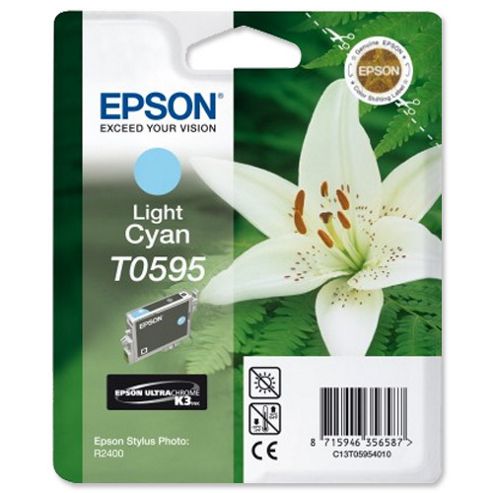 Image of Epson Singlepack Light Cyan T0595 Ultra Chrome K3