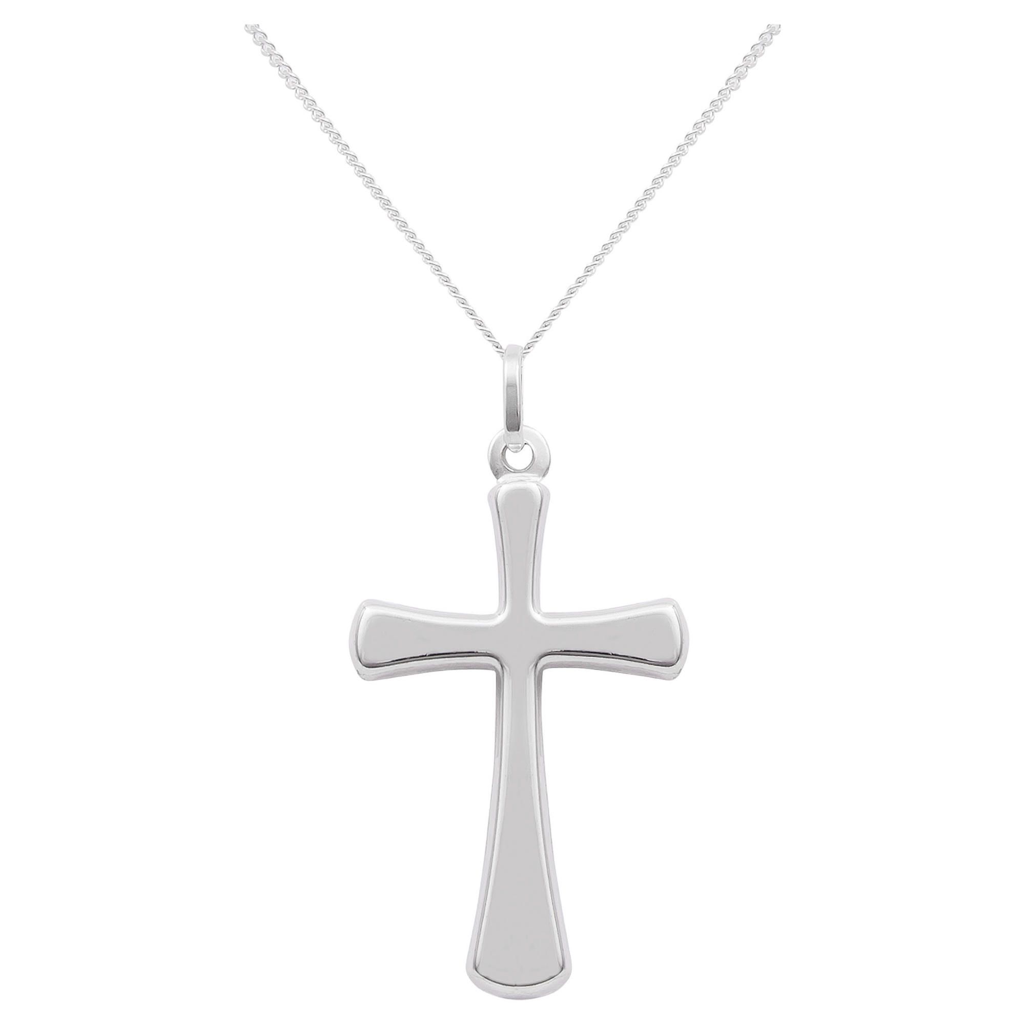 9ct White Gold Large Cross Pendant
