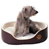 Faux leather dog bed large