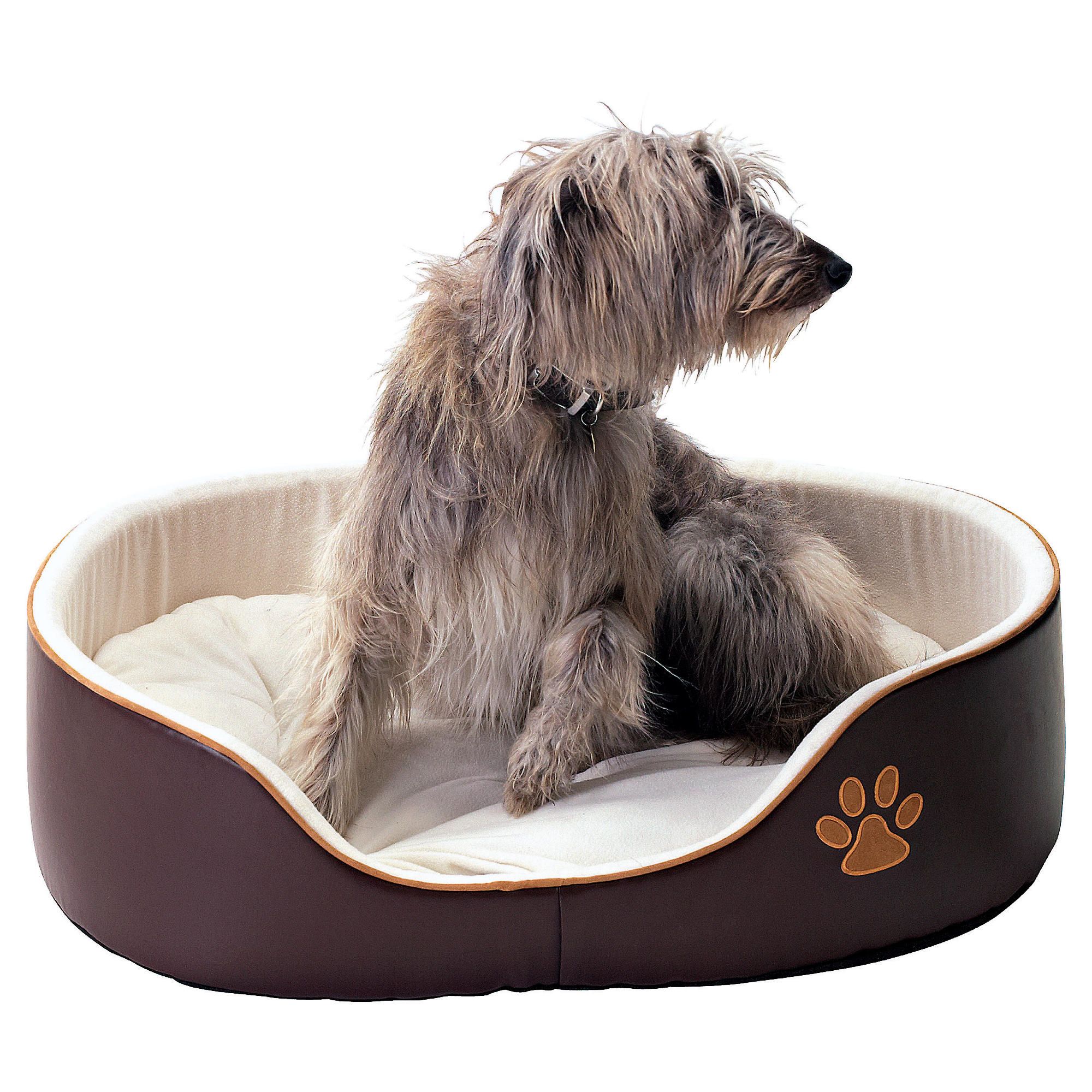 Faux leather dog bed large