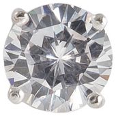 Sterling Silver 10mm Round Cubic Zirconia Single Stud