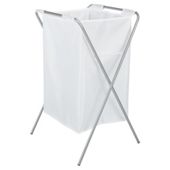 Tesco Folding Laundry Hamper, 100% Polyester White