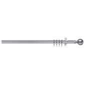 29mm Metal Curtain Pole Ball Finial, Satin Steel Effect 180cm
