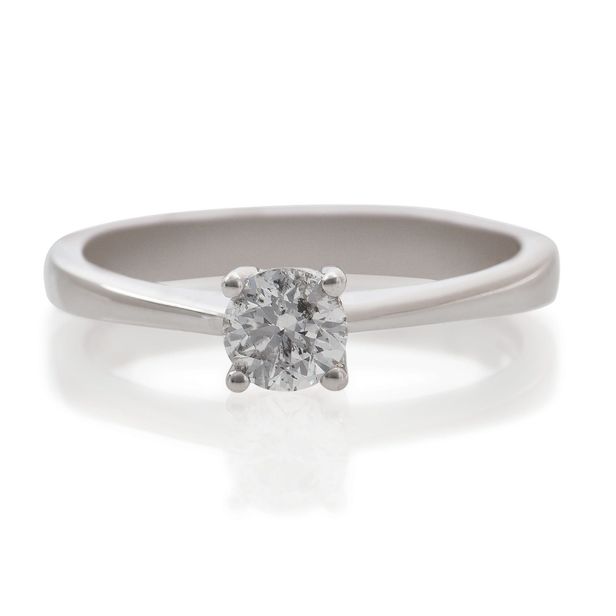 9ct White Gold 1/2ct Diamond Solitaire Ring, N at Tesco Direct