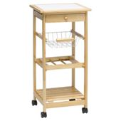 Pine Trolley with Wire Drawers