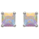 Sterling Silver Cubic Zirconia Princess Cut Studs