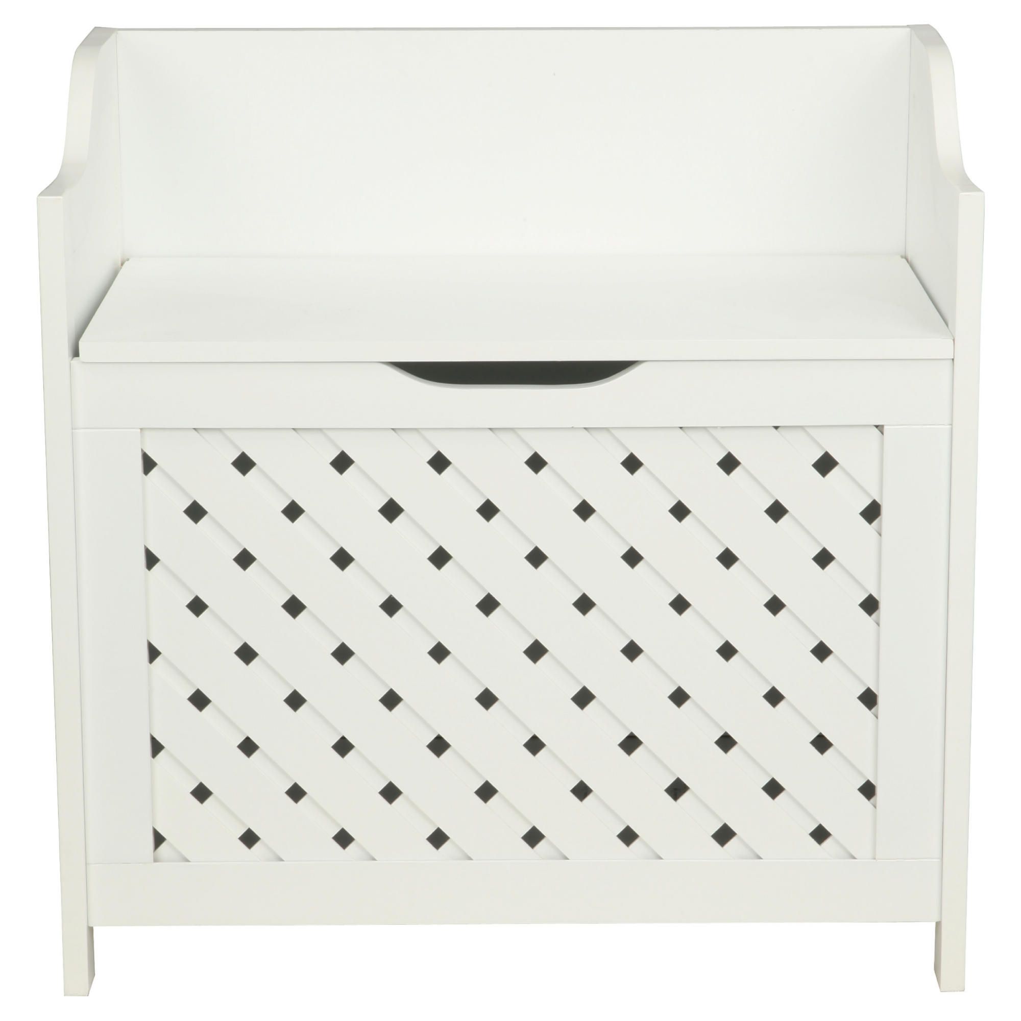 Sheringham White Wood Weave Storage Seat