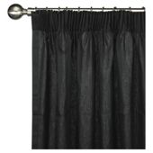 Tesco Plain Canvas Unlined Pencil Pleat Curtains W117xL137cm (46x54"), Black