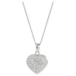 Sterling Silver Crystal Set Heart Pendant