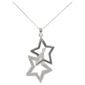 Sterling Silver Cubic Zirconia Double Star Pendant