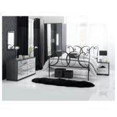 Sophia 2 Dr Robe 6 Drw Wide & Bedside Chest Set Mirrored