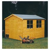 10x8 Finewood Heavy Double Door Workshop with Topcoat and Installation