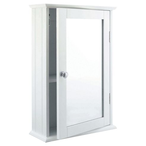 Image of Southwold White Wood Tongue & Groove 50cm Single Mirror Cabinet