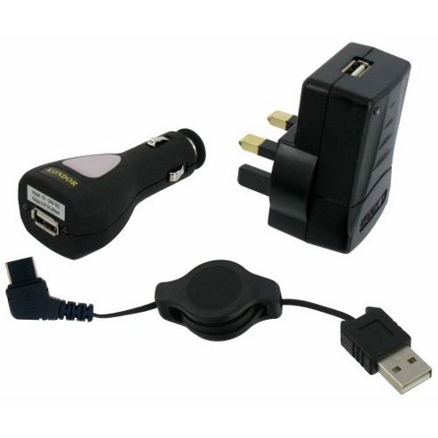 Image of 3 In 1 Usb-mains-car Phone Charger
