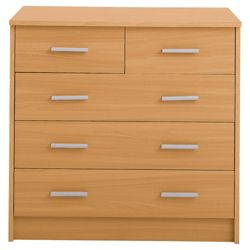 Compton 5 Drawer Chest, Beech-Effect