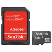 SanDisk MicroSDHC Memory Card with Adapter Class 4 - 4GB.