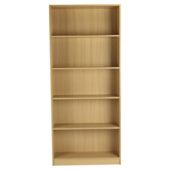 Fraser 5 Shelf Wide Bookcase, Oak-effect