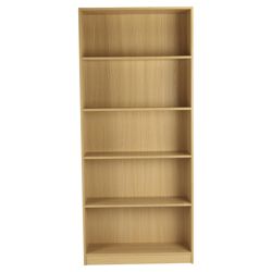 Fraser 5 Shelf Wide Bookcase, Oak-effect