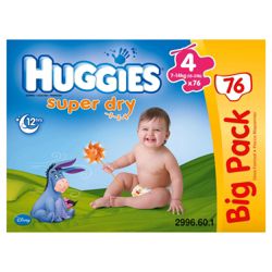 Huggies Super- Dry Big Pack Size 4 (x76)