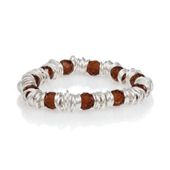 Sterling Silver Link And Bead Bracelet