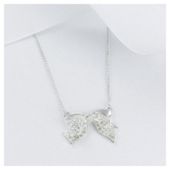 Sterling Silver Cubic Zirconia Bow Pendant