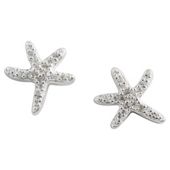 Sterling Silver Cubic Zirconia Starfish Earrings