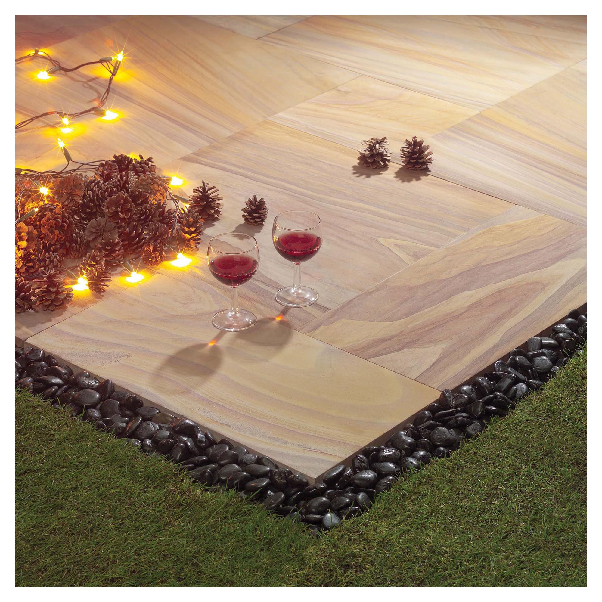 Natural Stone Indian Sunset Kit 11.52m2 at Tesco Direct