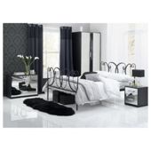 Sophia 2 Dr Robe 3 Drw & Bedside Chest Set Mirrored