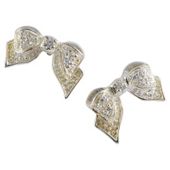 Sterling Silver Cubic Zirconia Bow Earrings