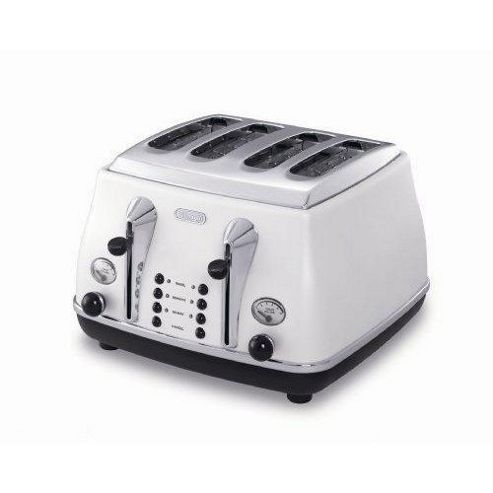 Image of De'longhi Icona Cto4003 4 Slice Toaster - White