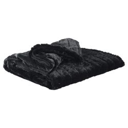 F&F Home Ribbed Faux Fur Throw - Black