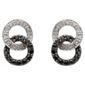 9ct White Gold Black And White Diamond Link Earrings