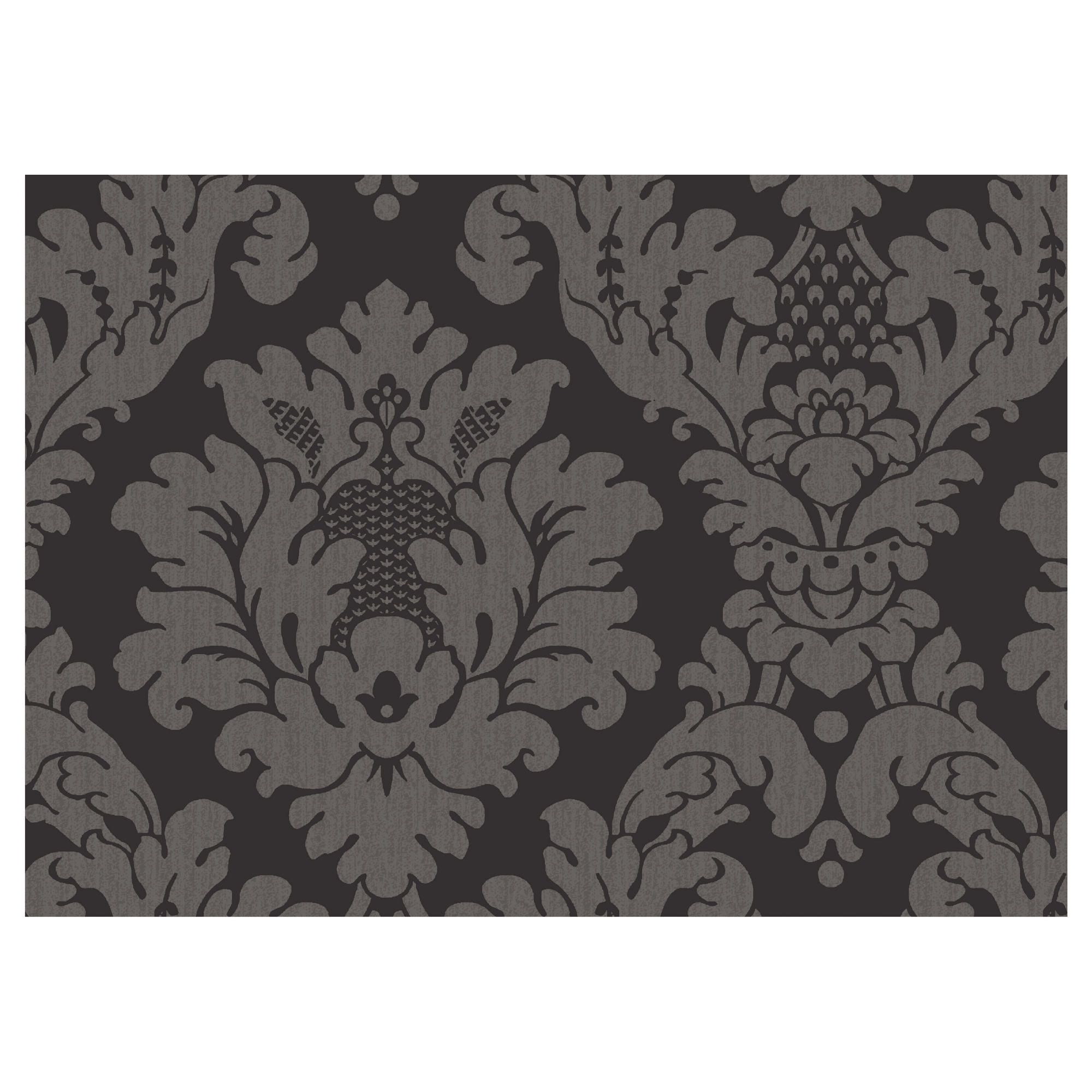 Arthouse Da Vinci Damask Black Wallpaper