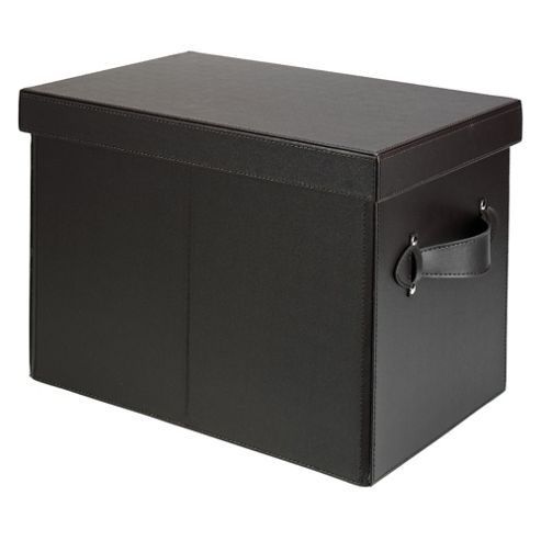 Image of Tesco Medium Leather Effect Foldable Storage Trunk, Brown