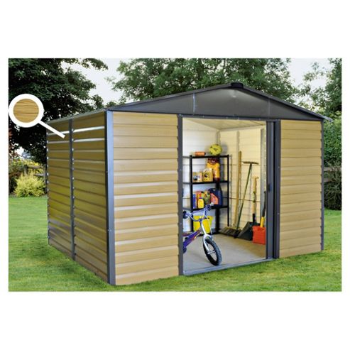  Woodgrain Effect Metal Shiplap Shed from our Metal Sheds range - Tesco