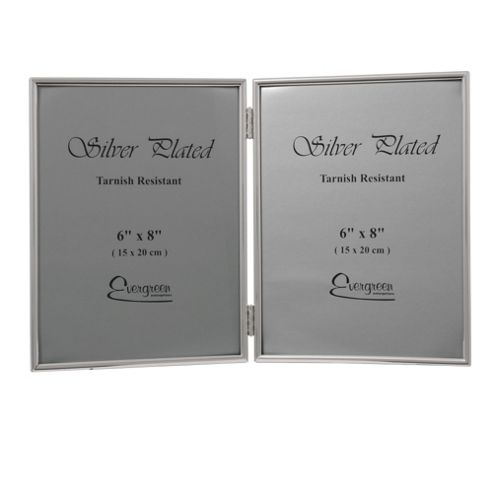Image of Evergreen Thin Edge Double Photo Frame - 6" X 8"