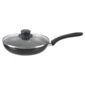 Tesco Teflon Coated 24cm Non-stick Aluminium Frying Pan with Glass Lid, Black